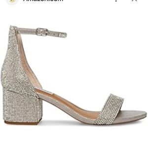 Steve Madden Irenee rhinestone encrusted sandal size 8.5. 2inch block heel. Nice